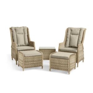 Recliner havestole inkl. skamler og bord